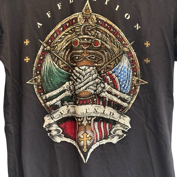 Affliction Black Label Men's Bonded by Pride Rhinestone T-Shirt Size Small - Picture 6 of 14
